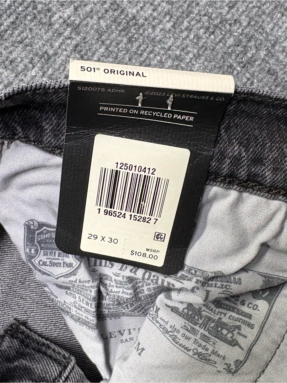 Levis Premium 501 Jeans Womens 29x30 Black Straight Button Fly Big E NEW - Picture 4 of 14